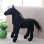 Zwarte Knuffelpaard Schattig Luxe Middelgrote Plucheknuffel De Knuffel