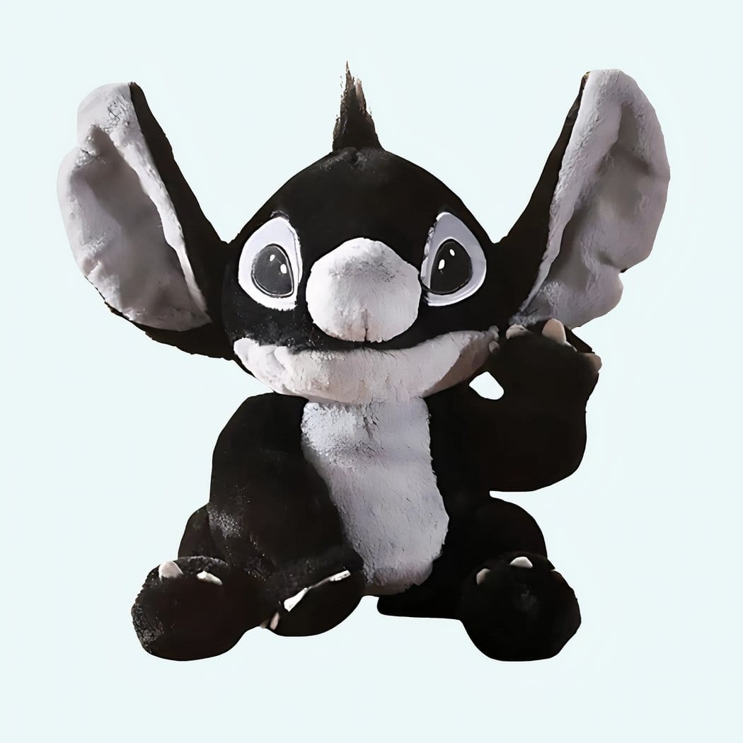 Zwarte Stitch Knuffel Met Fluwelen Vacht En Grote Ogen De Knuffel
